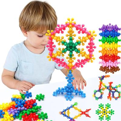 China DIY Brick Toys Baby Snowflake Plum Blossom Building Blocks 3D Building Block Educational Blocking Toys Gifts DIY Toys for sale