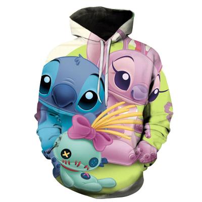 China Anti-wrinkle fashion hot sale cartoon printing Dot Angel Lilo casual sweater unisex digital 3D printing hoodie coat for sale