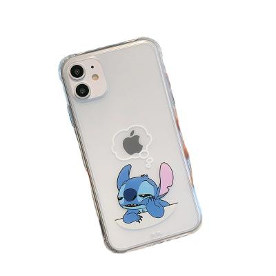 China Waterproof Fashionable Cute Transparent Silicone Phone Case Soft Phone Stitch Case for sale