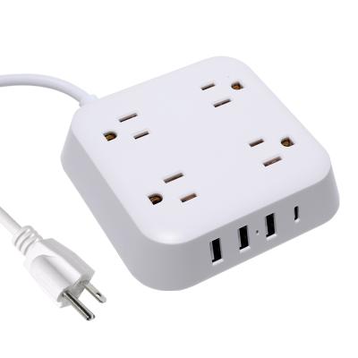 China Residential / General Purpose Movable Us Power Strip Surge Protect With Usb Outlet for sale