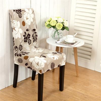 China Durable Printed Elastic Chair Cover Dining Removable Spandex Stretch Covers For Dining Banquet Wedding Kitchen for sale