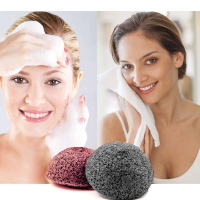 China Eco-Friendly Natural Japanese Konjac Sponge/Biodegradable Clay Face Sponge French Red for Dry or Mature Skin for sale