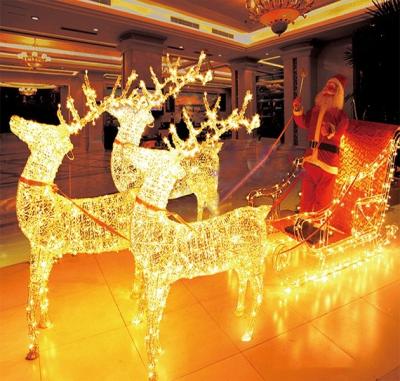 China Outdoor commercial use 3D led reindeer pattern lights led christmas reindeer pattern lights high1.2m220V for sale