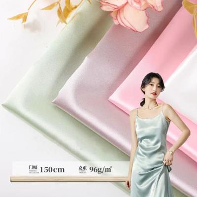 China Hot Sale 95gsm Wind Proof Stretch Satin Fabric Spandex Fore Dress Clothing for sale