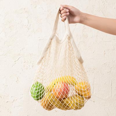 China Folding Recycle Reusable Cotton Mesh Net Grocery Bags For Vegetables for sale