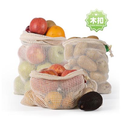 China Eco Friendly Zero Waste Cotton Product Net Packaging Mesh Reusable Bags for sale