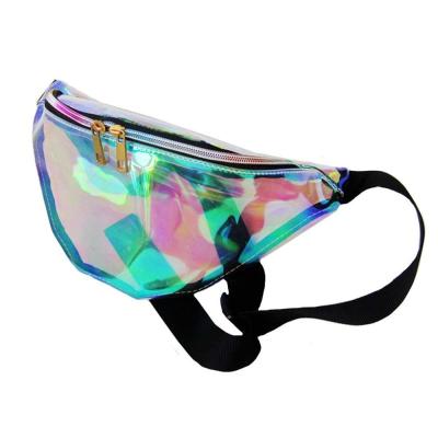 China Water Proof Women's TPU Waterproof Hologram Fanny Pack Adjustable Belt Waist Bum Bag for sale