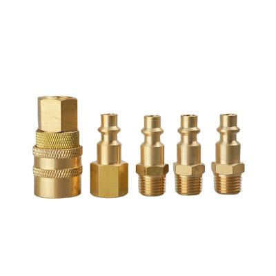 China Connect Pneumatic Brass Air Coupler 5pcs Industrial Brass Air Hose Coupler Quick Coupling Quick Coupler for sale