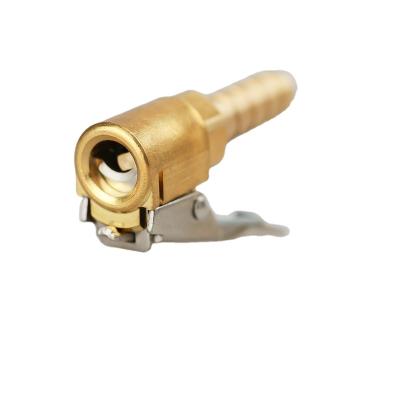 China Closed Flow Air Copper Closed Air Tire Casts RV Tire Air Chuck With Clip On Brass 6mm, 8mm, 10mm Hose Burr Brass Air Chuck for sale