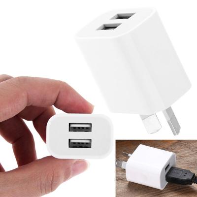 China Mobile Phone 5V 2USB 2 USB Power Supply Adapter Phone Charger Plug Power Adapter Cases AU Plug 2A Charger for sale