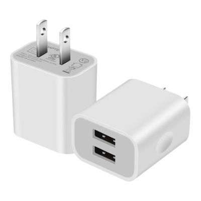 China Home Travel EU/US Dual Plug 10W Cell Phone Dual Port 2 Port AC USB Wall Charger for sale