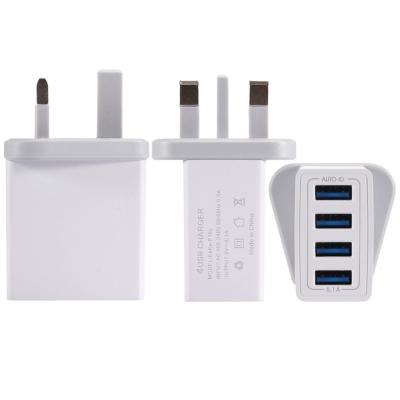 China US EU Plug 5V3.1A USB Travel Charger Universal Quick Charging Universal 4 Cell Phone UK Left Fast Charging Multi USB Wall Charger for sale