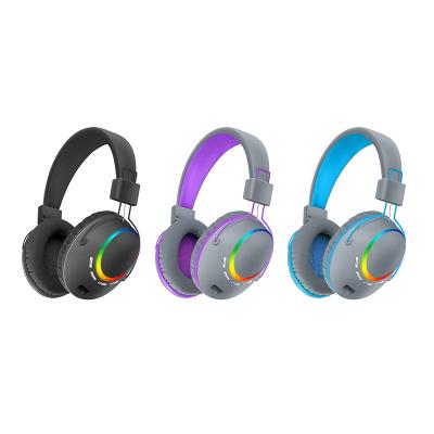 China Bass Best Selling Rgb Glow Tooth 5.0 Powerful Stereo Blue Adjustable Gaming Headphones Sports Wireless Headset Earbuds for sale