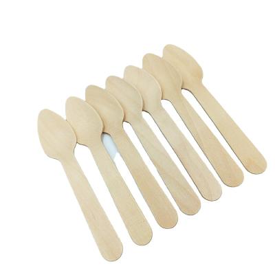 China Eco - Friendly Disposable Wooden Flatware Ice Cream Spoon Bulk Wooden Spoons for sale