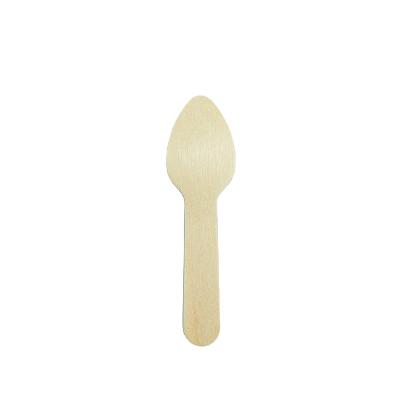 China Eco-friendly Wooden Cutlery Set Biodegradable Disposable Heart Shape Wooden Spoon Ice Cream Spoon for sale