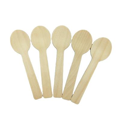 China Eco - Friendly Wooden Cutlery Set Disposable Wooden Ice Cream Spoons Mini Wooden Spoon for sale