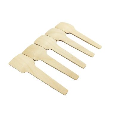 China Disposable Wooden Scoop Ice Cream Cutlery Handle Disposable Wooden Spoon Fork Knife for sale