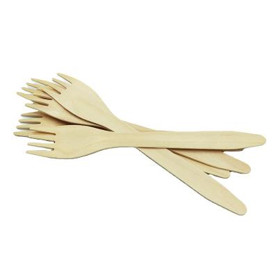 China Eco-friendly Wooden Cutlery Disposable Wooden Dinnerware Flatware Sets Wooden Spoon And Fork Set for sale