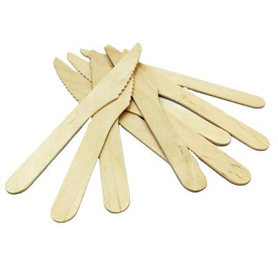 China Custom Disposable Wooden Cutlery Knife Wooden Fork And Spoon Eco - Friendly for sale