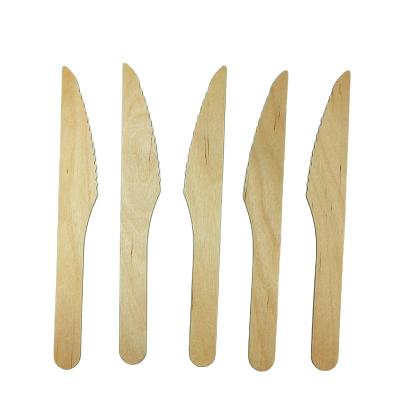 China Eco - Friendly Disposable Wooden Tableware Cutlery Wooden Handle Disposable Knife for sale