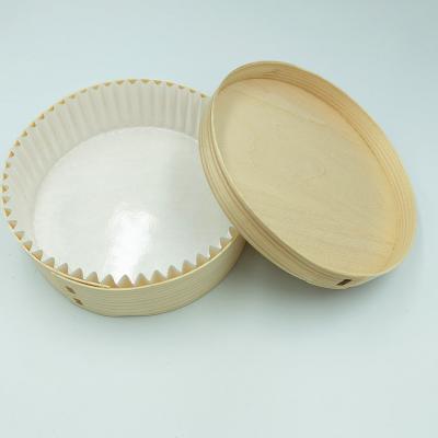 China Disposable Bakery Disposable Wooden Box Wooden Round Box for sale