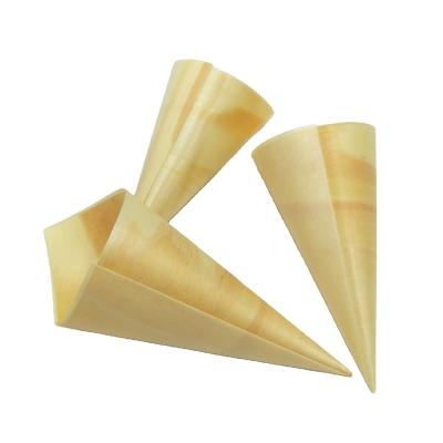 China Eco-friendly Container Wooden Disposable For Sushi Disposable Sushi Tray Wood Tip Cone for sale