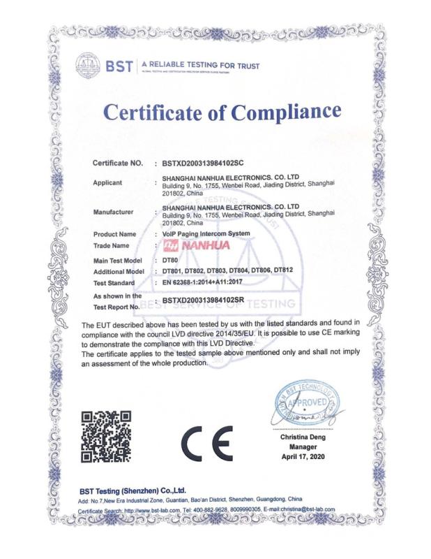 CE - Shanghai Nanhua Electronics Co., Ltd.