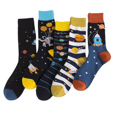 China Jacquard Custom Breathable Dress Mens Funny Colorful Logo Crew Cotton Designer Socks for sale