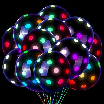 China Party Balloon 12 Inch Dot Balloon 2.8g Candy Color Polka Dot Transparent Black Neon Wedding Party Decoration for sale