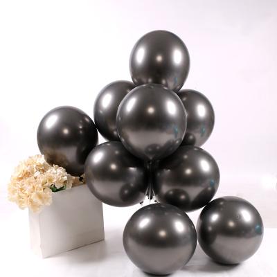 China Factory Wholesale 10 12 Inch Party Metal Balloons Event Decoration Wedding Black Chrome Balloon for sale