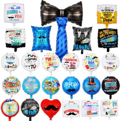 China Gift Toy New 18 Inch Round Spanish Father's Day Series Foil Balloons Father's Day Balloons Party Decoration for sale