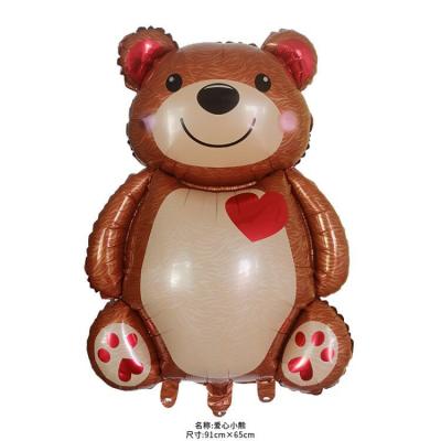 China 2021 Gift Toy New Arrival Brown Bear Shape Foil Balloon For Party Decoration Mylar Foil Balloons for sale