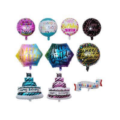 China 18inch Party Round Happy Birthday Foil Helium Balloons For Inflatable Birthday Party Supplies Decoration for sale