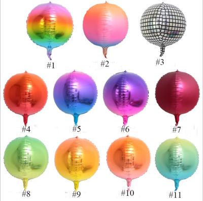 China Party Amazon Hot Sale 4D Metallic Balloons Around 22 and 32 Inch Rose Gold Helium Mylar Baloon Rose Gold Sphere Balloons Silver for sale