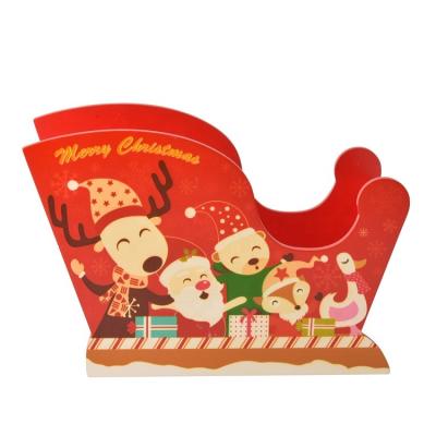 China Eco-friendly Wooden Candy Storage Box Sleigh Decoration Christmas Gift MDF Wooden Box for sale