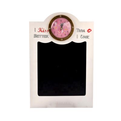 China WOODEN Small Wall Clock MDF Black Chalk Board Kids Wall Mounted Chalkboard Chalkboard Blackboard for sale