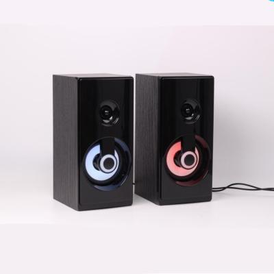 China Mini USB Computer Loud Speaker 2.0 Two Way Mobile Wood Home Theater System Loud Speaker for sale