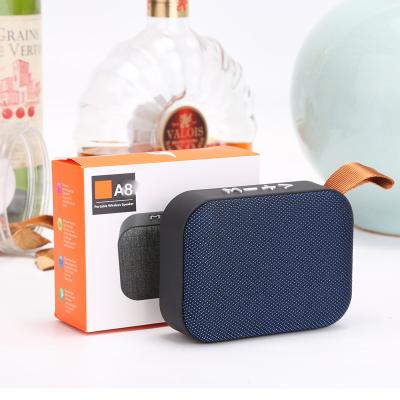 China Wireless Promotion A8 Portable Speaker Wireless In Car Cloth Speaker With USB TF for sale