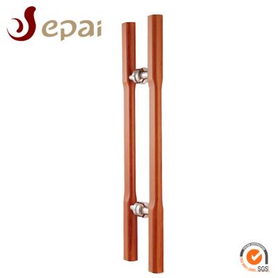 China Door/bathroom/office/others better design stainless steel antibacteerial glass door wooden handle for sale