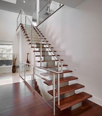 China Contemporary Modern Single Rail Staircase Handrail Design E-PAI Style Spine Single Staircase zu verkaufen