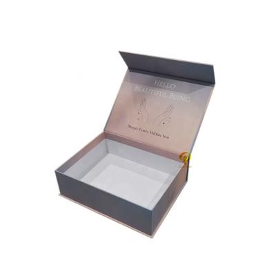 China Recycled Luxury Customized Book Shape Magnet Packing Book Shape Rigid GraceSmart Wig Gift Box Materials Cream Box For Skin Care With Gold Hot Stamping for sale