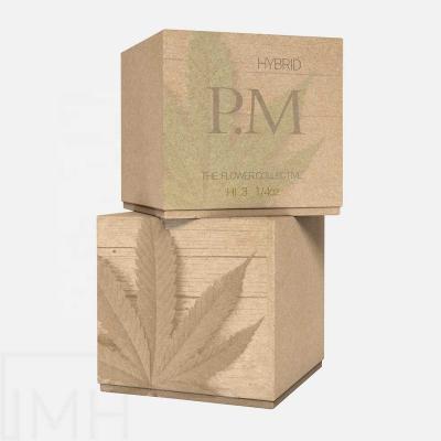 China Gracesmart Printing Recycled Materials Hemp Wax Materials Container 3g/5g/7g Glass Bottle Custom Eco-Friendly Jar Seed Paper Boxes With Foam Insert for sale