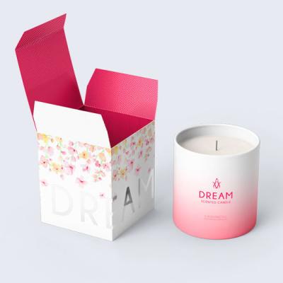 China Recycled Paper Folding Wrapping Paper Wholesale ECO Materials Card Tuck End Collapsible Reed Diffuser Recyclable Slim Jar Candle Packaging Box for sale