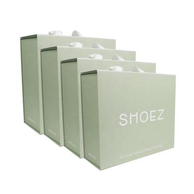 China Gracesmart Solid Custom Brand Customization Biodegradable Folding Boxes Woman Shoes Packaging Heel Boxes With Handle Bag Silk Packaging Box for sale