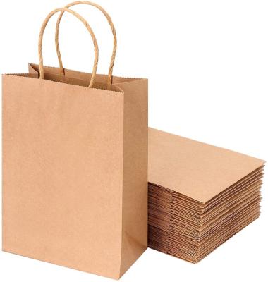 China Recyclable Wholesale GraceSmart Brown Kraft White Craft Customize With Your Own Logo Shopping Packaging Paper Bag for sale