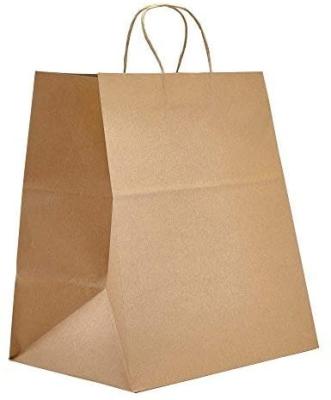 China GraceSmart Recyclable White Kraft Paper Bags With White Twisted Handles for sale