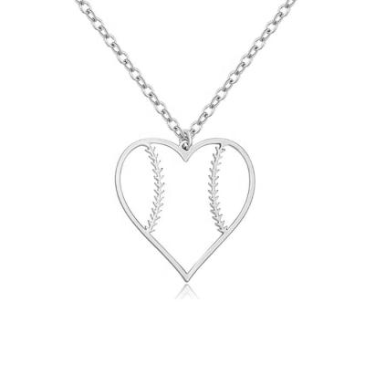 China Personalized Personalized Custom Stainless Steel Basketball Football Heart Baseball Heart Necklace Casual/Sporting Jewelry Women for sale