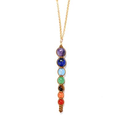 China BOHEMIA Lava 7 Reiki Yoga Jewelry Spiritual Chakra Necklace BOHEMIA Healing Balance Beads Women Multicolor Necklace Women for sale