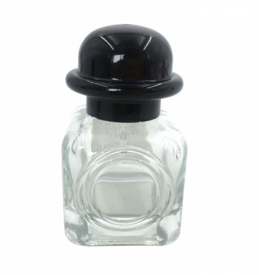 China Personal Care 30ml Matt Transparent Boston Round Glass Perfume Bottle With Plastic Cap Factory for sale