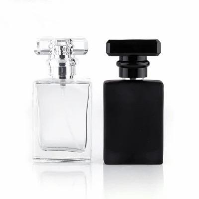 China Personal Care 30ml 50ml Fashion Portable Transparent Clear Glass Bottle For Perfume With Atomizer Case Glass Empty Perfume Bottles for sale